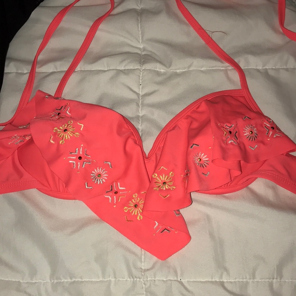 neon push up bikini top